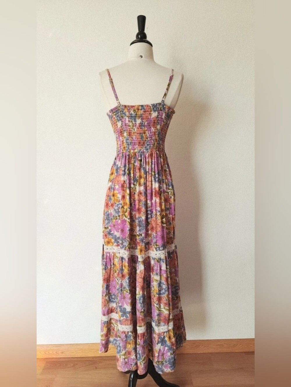 Floral Tie-Front Maxi Dress in Pink and Multi - Picture 3 of 4